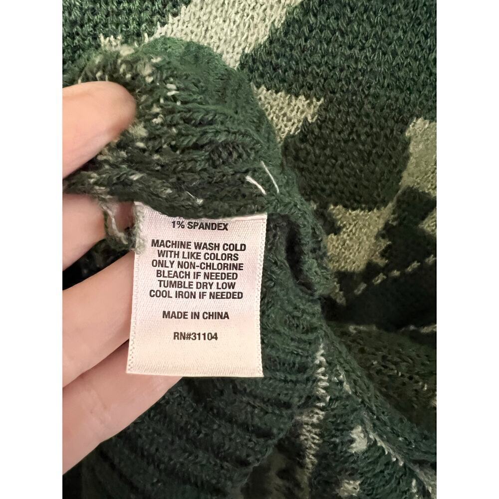 ☀️NWT Wonderly Sweater Crew Neck Long Sleeves Tribal Print Knit Green Womens XL - Picture 4 of 8